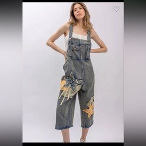 Bluevelvet Star Patch Overalls
